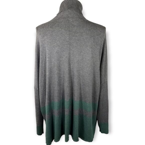 JONES NEW YORK GRAY & GREEN TURTLENECK PONCHO/SWEATER SZ.XL EUC - Picture 4 of 7